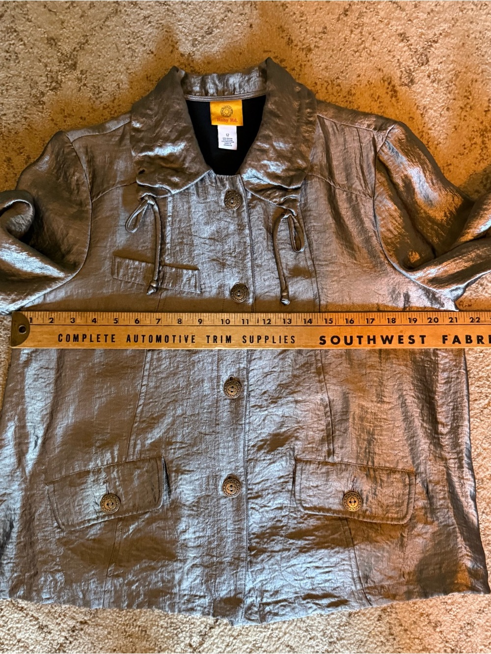 Ruby Rd. Metallic Silver Light Jacket - Picture 12 of 13
